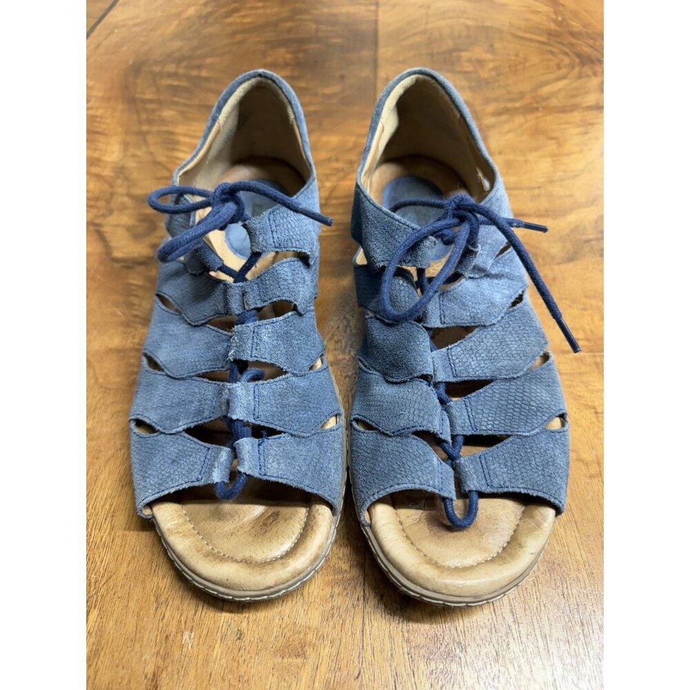 Earth Sandals Women’s 11 Plover Gladiator Blue Open Toe Casual Hook & Loop Shoes